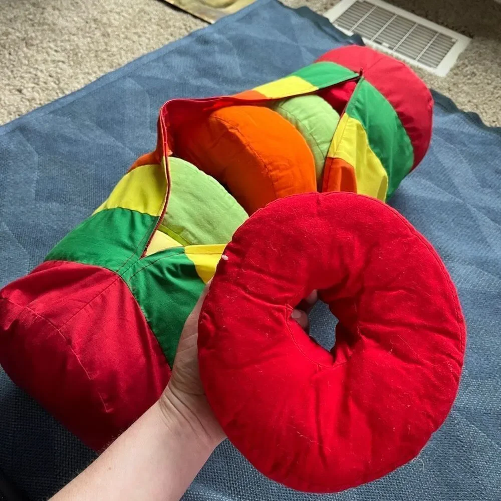 VTG Life Savers Candy Roll Pillow Handmade Quilted Novelty Retro Decor
